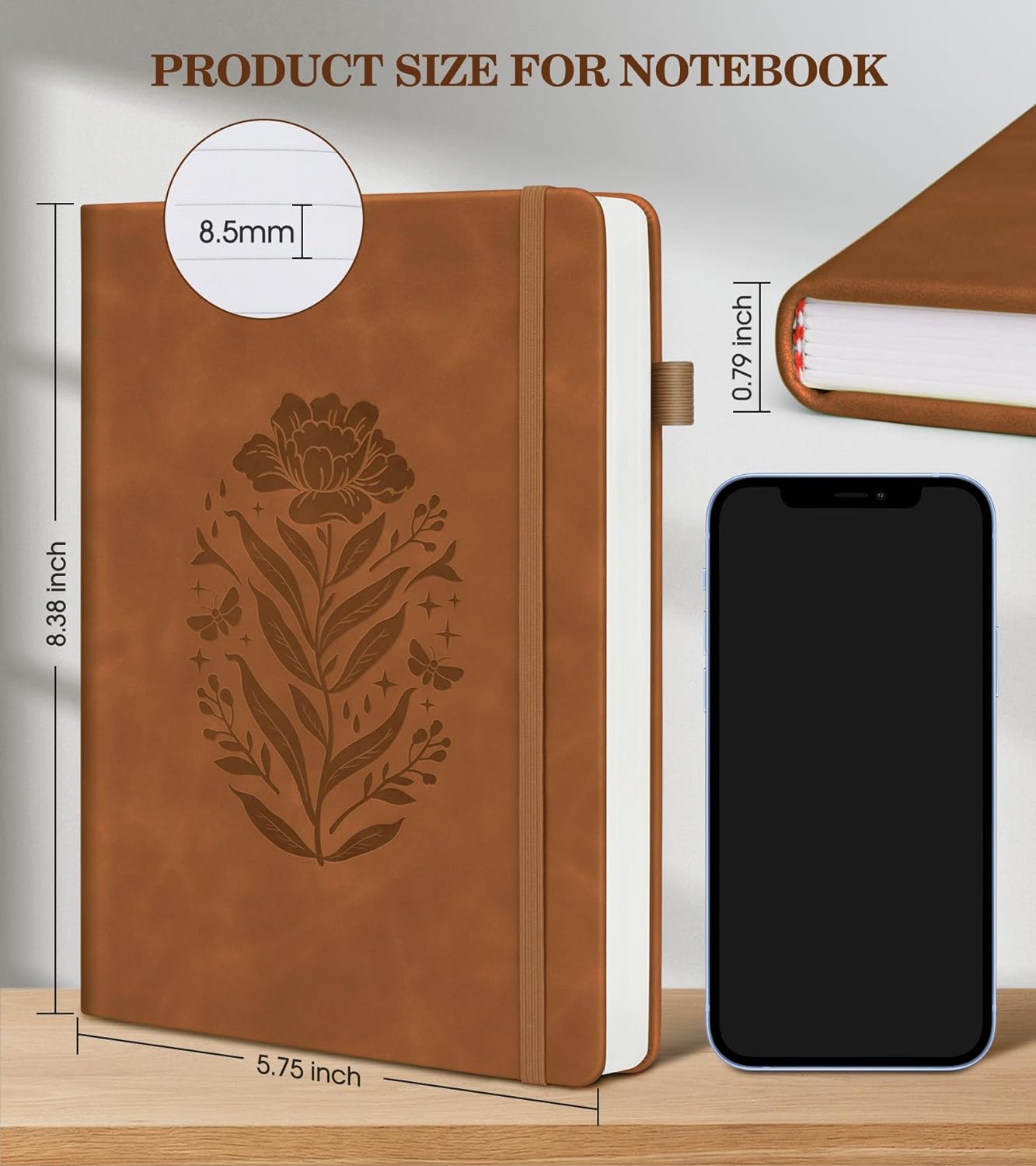 Journal Notebook, Hardcover Leather Journals for Writing, Writing Journal, College Notebook -5.75''X8.38'' (200 Pages-A5) Journal Notebook, Hardcover Leather Journals for Writing, Writing Journal, College Notebook -5.75''X8.38'' (200 Pages-A5)